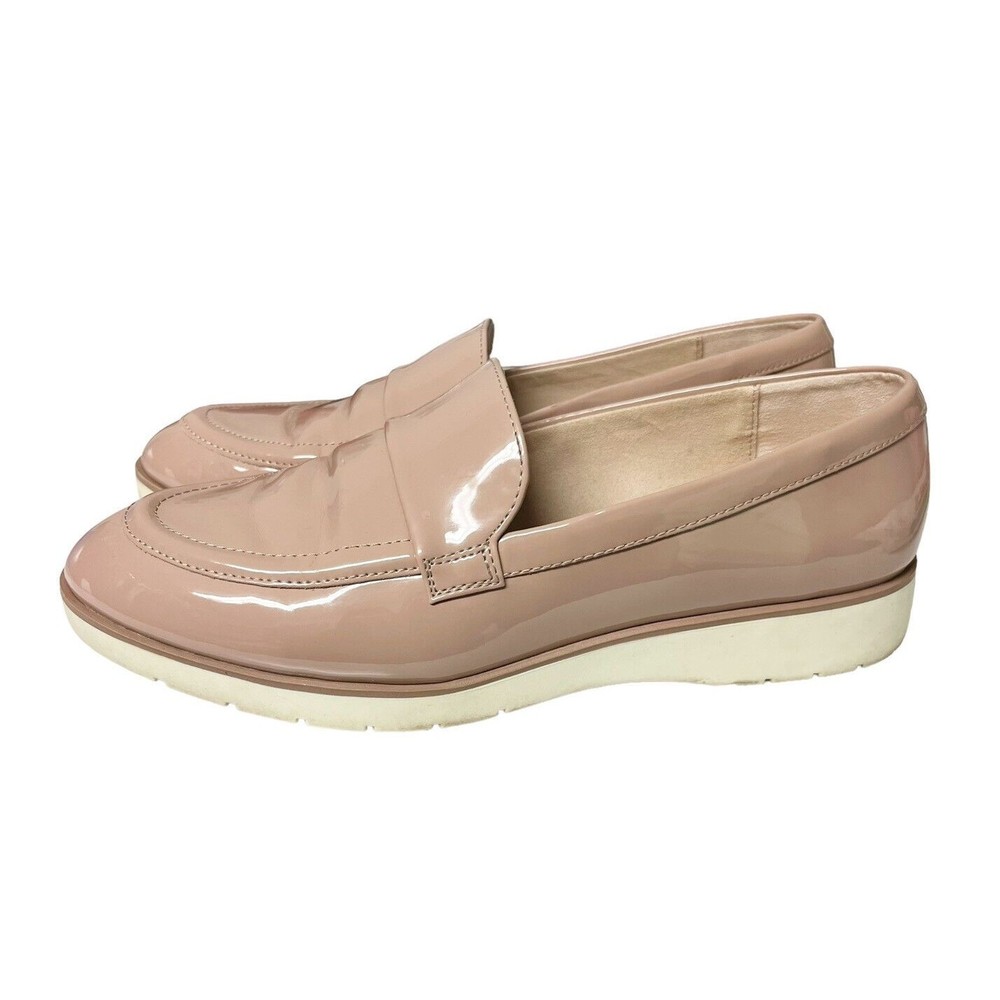 Kelly And Katie Womens Nude Faux Patent Leather Emmah Loafer Size 8 Slip On - Picture 3 of 6